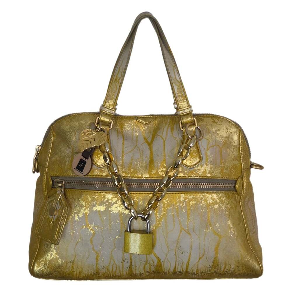 Customized Marc By Marc Jacobs Gold Metallic Drip Leather Satchel Bag
